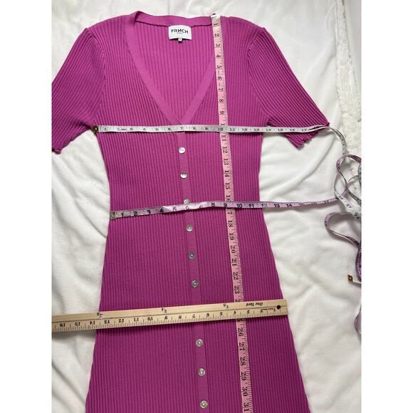 Frnch Paris Lydia Ribbed Dress Purple Pink Women's M - Picture 11 of 14